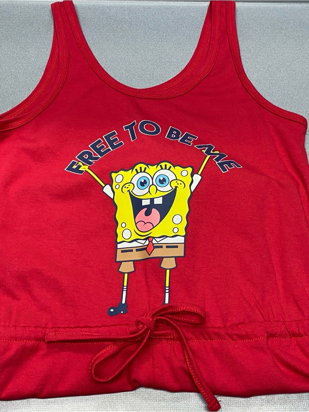 SpongeBob Squarepants Red Onesie Jumpsuit Romper Red Nickelodeon Tank Top NWT SM